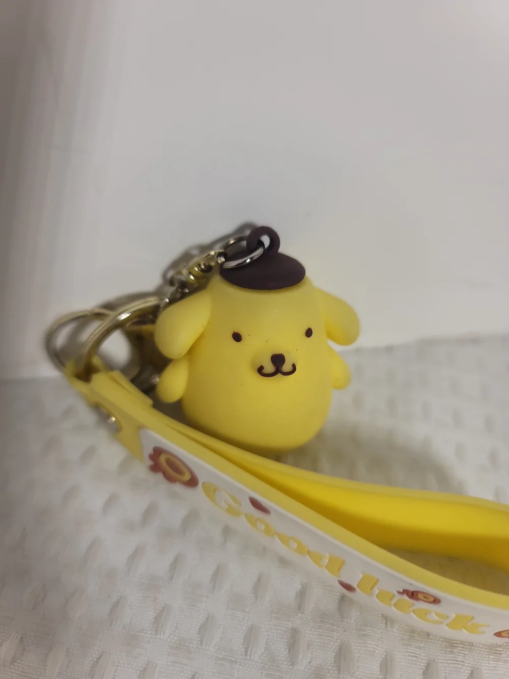 Good Luck Yellow Silicone Kids Keychain Wrist Strap